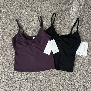 NWT Bundle Athleta Powervita Twist Cami Black and Purple Size Small